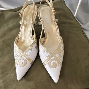 Versace White and Gold Heels